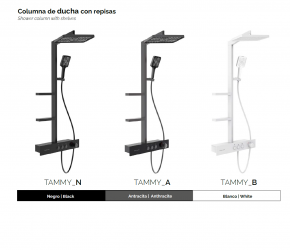 COLUMNA DE DUCHA CON REPISA TAMMY. DUPLACH