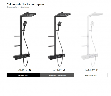 COLUMNA DE DUCHA CON REPISA TAMMY. DUPLACH