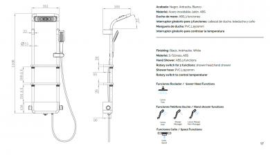 COLUMNA DE DUCHA INOX KATIA. DUPLACH