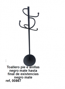 Toallero pie e anillas negro mate hasta final de existencias negro mate BELTRAN