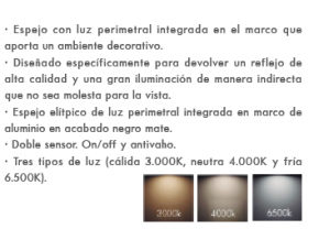 ESPEJO OVALADO CON LUZ LED RIO LEDIMEX 

ledimex rio