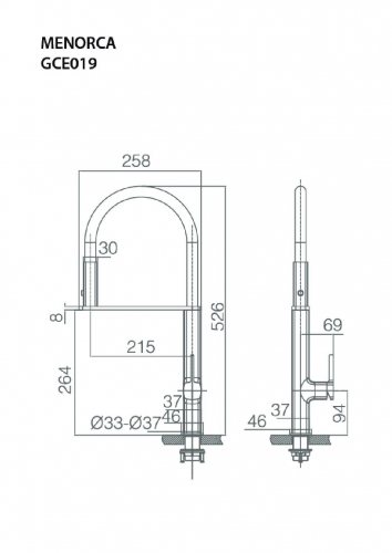 IMEX GRIFO DE COCINA MONOMANDO EXTRAIBLE CROMADO SERIE MENORCA   EN STOCK