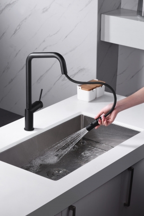 grifo de cocina negro imex