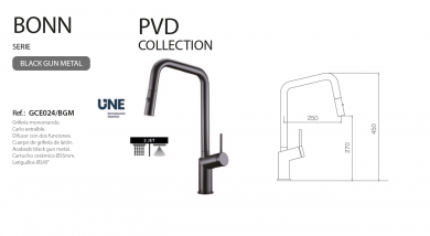 imex grifo cocina extraible