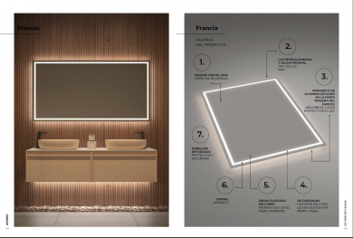 Espejo de baño con luz LED Francia Ledimex