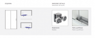 MAMPARA FRONTAL 1 FIJO Y 1 CORREDERA FLORIDA. DOCCIA EN STOCK
