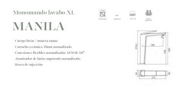 GRIFO DE LAVABO MODELO MANILA  XL AQUAHOME EN STOCK