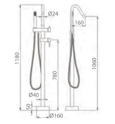 Grifería Exenta para Bañera IMEX Serie Córcega · Monomando · Negro Mate · En Stock

grifería exenta de bañera negro mate