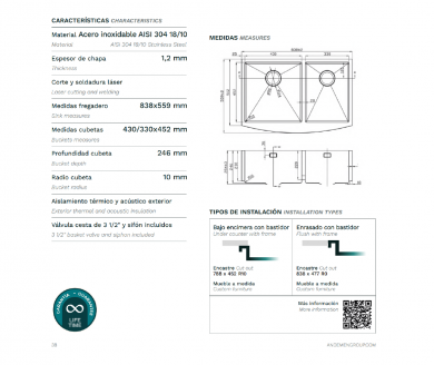 Andemen Circón 2 – Fregadero Doble de Acero Inoxidable
Fregadero de Acero Inoxidable Circón 2 Andemen Doble Cubeta
Fregadero Circón 2 Andemen | Doble Cubeta Acero Inoxidable
Fregadero Rectangular Circón 2 Andemen de Doble Cubeta
Fregadero Andemen Circón 2 Acero Inoxidable Cocina

fregadero Circón 2 Andemen acero inoxidable doble cubeta
fregadero AISI 304 18/10 cocina moderna
fregadero acero inoxidable bajo encimera 838x559
fregadero doble cubeta acero cepillado premium
fregadero de cocina profesional acero inoxidable 1,2 mm
fregadero enrasado acero inoxidable cocina moderna
fregadero silencioso doble cubeta acero inoxidable
fregadero Andemen Circón 2 instalación bajo encimera
fregadero grande acero inoxidable cocina alta gama
fregadero doble cubeta acero inoxidable con kit desagüe