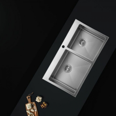 Fregadero Topacio de Acero Inoxidable Rectangular de Doble Cubeta – Andemen