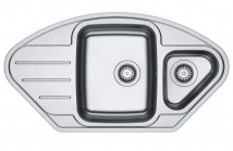 Franke Spark SKX 651-E &ndash; Fregadero Esquinero de Acero Inoxidable con 2 Cubetas
