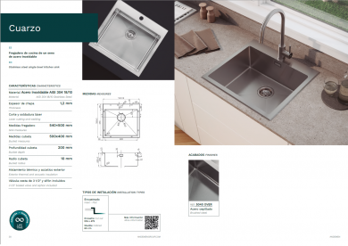 Fregadero Cuarzo acero inoxidable AISI 304
Fregadero de cocina premium una cubeta
Fregadero inox cepillado cuadrado
Fregadero de acero inoxidable soldado láser
Fregadero silencioso con aislamiento acústico
Fregadero encastrable mueble 60 cm
Fregadero moderno de alta calidad
Fregadero inox 540x500 mm
Fregadero cocina diseño premium