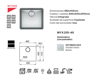Franke Mythos MYX 210-45
fregadero Franke Mythos MYX 210-45
Franke MYX 210-45
fregadero Franke 1 cubeta
fregadero acero inoxidable Franke
fregadero encastre Franke
fregadero a ras Franke
Franke 127.0603.543
fregadero acero inoxidable 462x412 mm
fregadero cocina Franke Mythos
fregadero inox 1 cubeta Franke