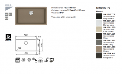 Fregadero Franke MRG 610-72
Fregadero Fragranite Gris Pizarra
Fregadero Franke una cubeta
Fregadero 760x440 mm
Fregadero de cocina Franke
Fregadero bajo encimera Franke
Fregadero de granito Franke
Franke Maris Fragranite
Fregadero Gris Pizarra
Fregadero Franke 1 cubeta