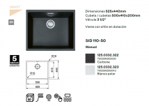Fregadero bajo encimera Franke Sirius SID 110-50 Tectonite 52,5 &times; 44 cm