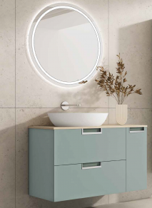 MUEBLE DE BA&Ntilde;O 2 CAJONES 1 PUERTA LUNA. CAMPOARAS