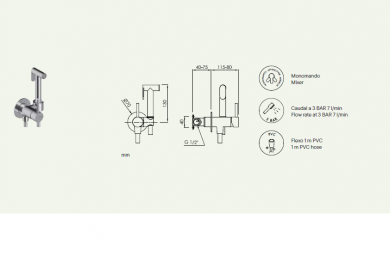 Monomando de bidé mural modelo LOOP – Sanycces


