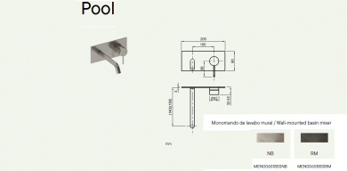 Monomando empotrado de lavabo Pool – Sanycces.